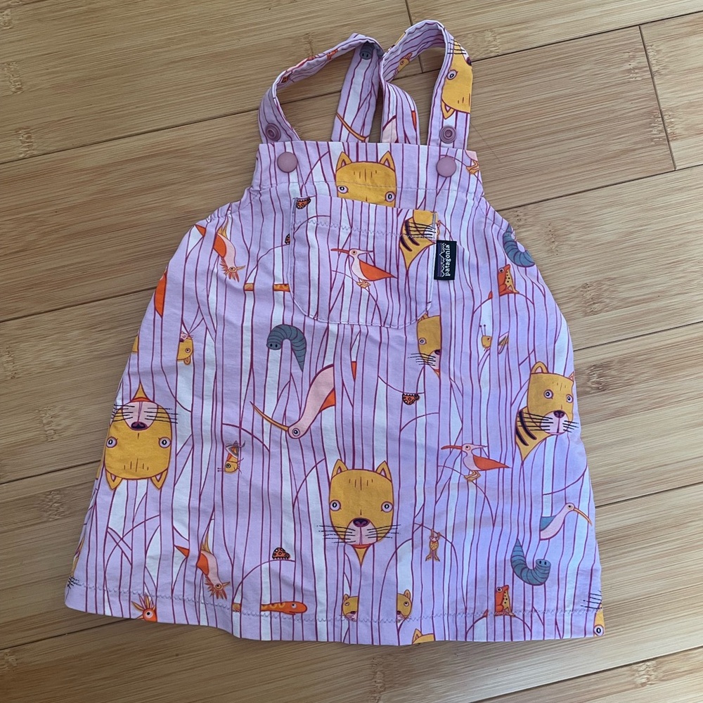 Patagonia Purple and Orange Kids Dress with Animal Print